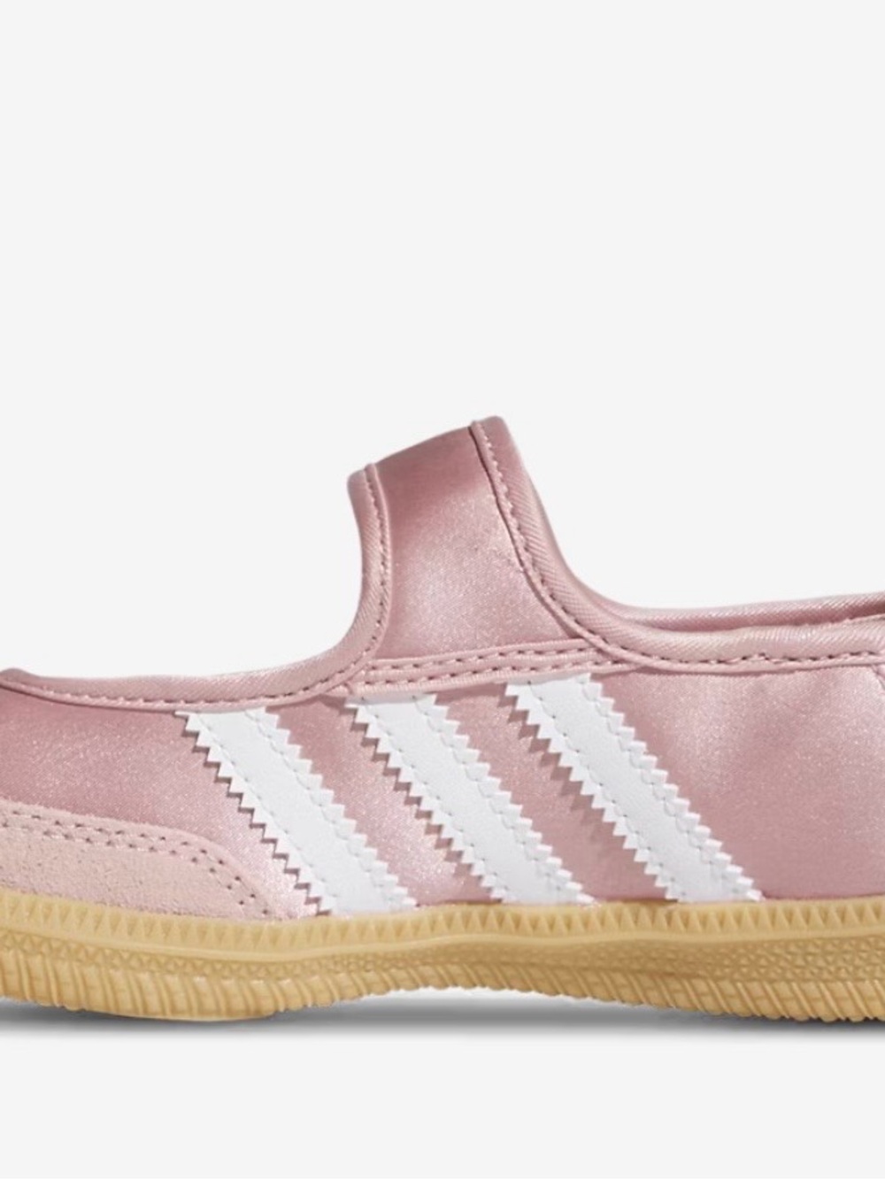 adidas Kids Pink Mary Jane Sneakers with White Stripes